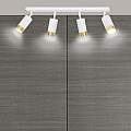 Plafoniera 4 Luci A Faretti Orientabili A Cilindro In Acciaio Bianco E Oro LA0174-EB-PL4-BI-OR