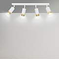 Plafoniera 4 Luci A Faretti Orientabili A Cilindro In Acciaio Bianco E Oro LA0174-EB-PL4-BI-OR