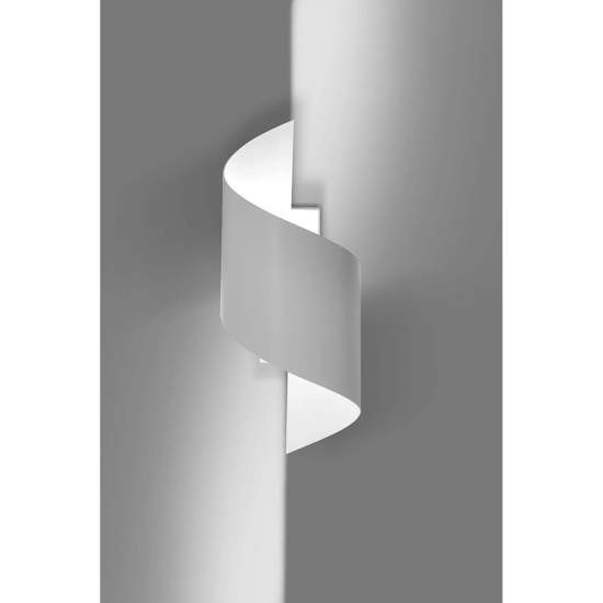 Applique Moderna 1 Luce Ubbe A Fascia In Acciaio Bianco LA0176-EB-AP1-BI