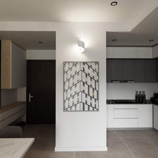 Applique Moderna 1 Luce Ubbe A Fascia In Acciaio Bianco LA0176-EB-AP1-BI