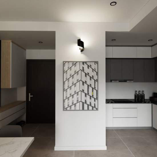 Applique Moderna 1 Luce Ubbe A Fascia In Acciaio Nero LA0176-EB-AP1-NR
