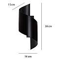 Applique Moderna 1 Luce Ubbe A Fascia In Acciaio Nero LA0176-EB-AP1-NR