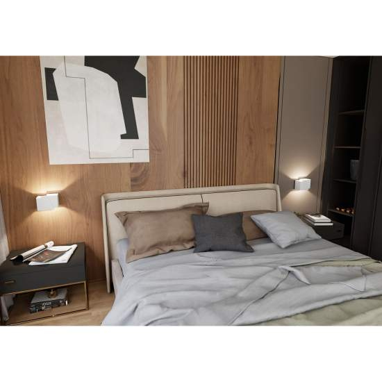 Applique Moderna 1 Luce Bjorn A Forma Geometrica In Acciaio Bianco LA0177-EB-AP1-BI