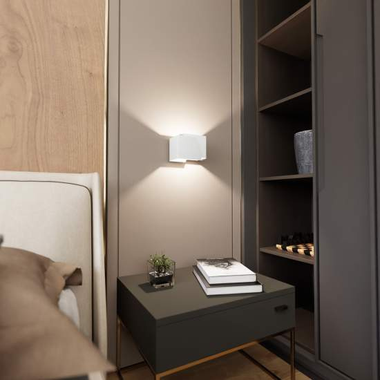 Applique Moderna 1 Luce Bjorn A Forma Geometrica In Acciaio Bianco LA0177-EB-AP1-BI