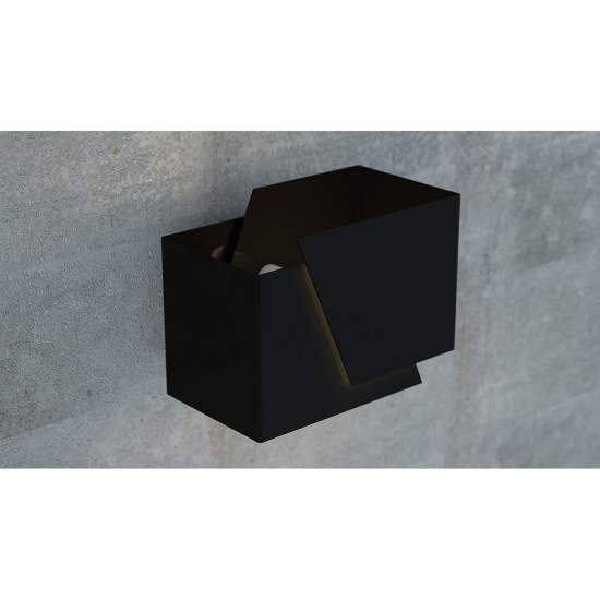 Applique Moderna 1 Luce Bjorn A Forma Geometrica In Acciaio Nero LA0177-EB-AP1-NR