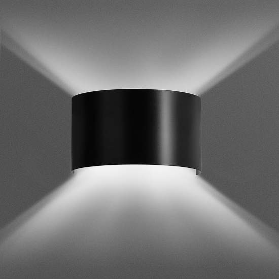 Applique Moderna 1 Luce Floki Fascia In Acciaio Nero LA0178-EB-AP1-NR