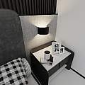 Applique Moderna 1 Luce Floki Fascia In Acciaio Nero LA0178-EB-AP1-NR