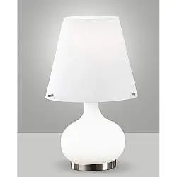 Lampada Da Tavolo Bianco Collezione ADE 2 Luci Stile Moderno Fabas Design 33.5Cm