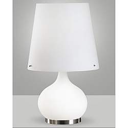 Ade Lampada Da Tavolo Vetro Bianco 2 Luci Stile Moderno Collezione ADE Fabas