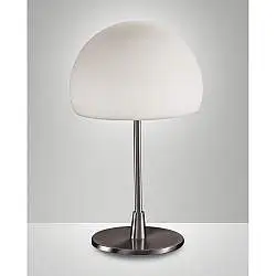 Lampada da Tavolo Gaia Big Nichel Satinato 1 Luce Design Moderno Fabas Collezione GAIA