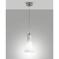 Lampadario Diana Sospensione Cromata 1 Luce Design Metallo Vetro Soffiato