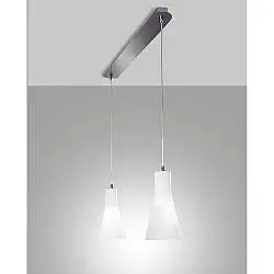 Lampada Diana Sospensione 2 Luci Cromo Fabas Design Moderno ed Elegante