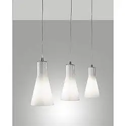 Fabas Collezione Diana Sospensione 3 Luci Cromata in Metallo per Interni