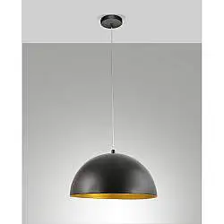 Sospensione Nera D.40 DINGLE Collezione Fabas 1 Luce Regolabile in Metallo