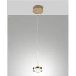 Dunk Sospensione 1 Luce Ottone Satinato Stile Moderno per Interni Eleganti