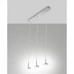 Dunk Sospensione 3 Luci Alluminio Spazzolato Design Moderno Collezione DUNK