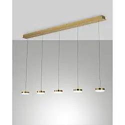 Dunk Sospensione 5 Luci Ottone Satinato Stile Moderno Collezione DUNK