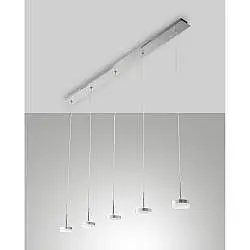 Dunk Sospensione 5 Luci Alluminio Fabas Design Elegante e Funzionale