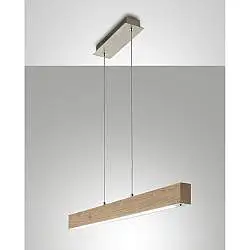 Lampada Badia Sospensione Quercia Fabas LED 1 Luce Calda Design Moderno