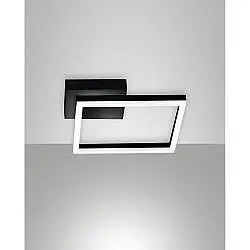Lampada Bard Applique Nera 1 Luce Stile Moderno Design Elegante Fabas Collezione BARD