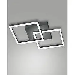 Lampada da Parete Bard Applique Antracite 2 Luci Stile Moderno Fabas Collezione BARD