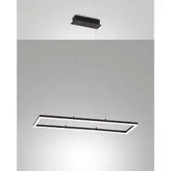 Lampada A Sospensione Fabas Bard Led 52W 3000K Nero Moderno