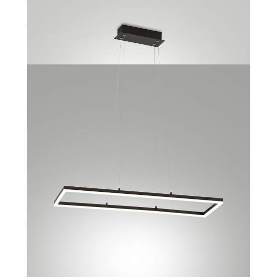 Lampada A Sospensione Fabas Bard Led 52W 3000K Nero Moderno 3394-45-101