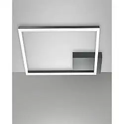 Plafoniera Antracite Bard Fabas Led Integrato Design Moderno 1 Luce Calda