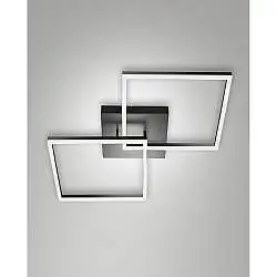 Plafoniera Antracite Fabas Collezione Bard 2 luci design moderno e dimmerabile
