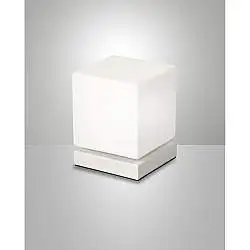 Lampada Da Tavolo Bianca Brenta 1 Luce Design Moderno Fabas Collezione BRENTA