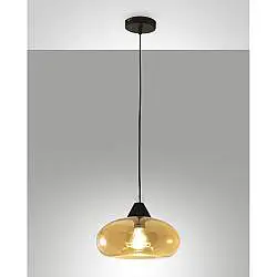 Lampadario Ela Sospensione Ambra Collezione ELA Vetro Soffiato 1 Luce Elegante