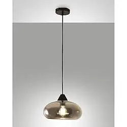 Lampadario Ela Sospensione Fumè 1 Luce Collezione ELA Design Moderno in Vetro Soffiato