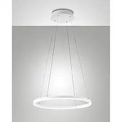 Giotto Sospensione Bianca D.600 Collezione Giotto Lampada LED da 1 Luce Altezza 200 Cm