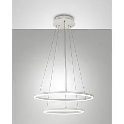 Plafoniera Giotto Sospen Bianca 2 luci dimmerabile luce calda Fabas design moderno
