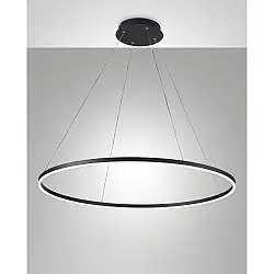 Giotto Sospensione Nera Fabas 1 Luce Collezione GIOTTO Stile Elegante Design Moderno