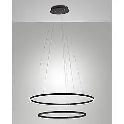 Lampadario Giotto Sospen Nera 2 luci Led integrato design elegante collezione GIOTTO