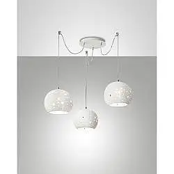 Applique da soffitto Corvara Sospensione Bianca 3 Luci design elegante regolabile