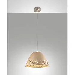 Lampadario Casale Sospensione Kaki Metallo Ceramica 1 Luce Altezza Regolabile