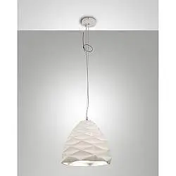 Lampadario Duchessa Sospensione Bianca D.300 1 Luce Stile Metallo e Ceramica