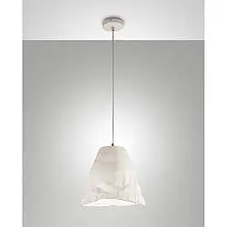 Crumple Sospensione Bianca Fabas Collezione CRUMPLE Stile Metallo Porcellana 1 Luce