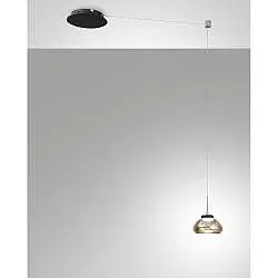 Sospensione Arabella Ambra Vetro Borosilicato 1 Luce Dimmerabile Stile Moderno