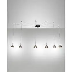 Lampadario Arabella Sospensione Fume 6 Luci Design Elegante Alta Qualità Fabas