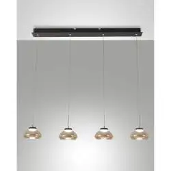 Lampada A Sospensione Fabas Arabella Led 32W 3000K Ambra Moderno