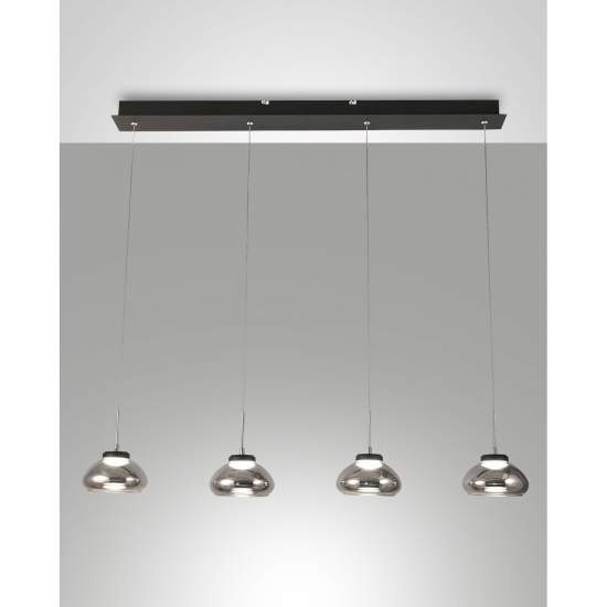 Lampada A Sospensione Fabas Arabella Led 32W 3000K Fumè Moderno 3547-48-126