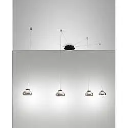 Sospensione Fumè 4 Luci Arabella Design Elegante Regolabile Collezione ARABELLA
