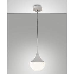 Apollo Sospensione Bianca 1 Luce Finitura Vetro Soffiato Regolabile Collezione APOLLO