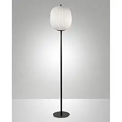 Lampada da Terra Nera Domizia Fabas Design Elegante e Sostituibile con E27