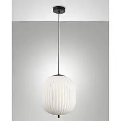 Lampada a Sospensione Nera Domizia Fabas Collezione 1 Luce Design Moderno