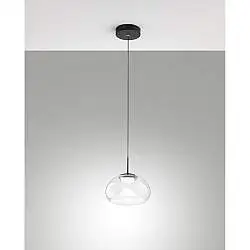 Sospensione Trasparente Brena 1 Luce Stile Metallo e Vetro Collezione BRENA