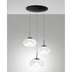 Lampadario Brena Sospens Trasparente 3 Luci Regolabile Collezione BRENA 2700 3000 4000